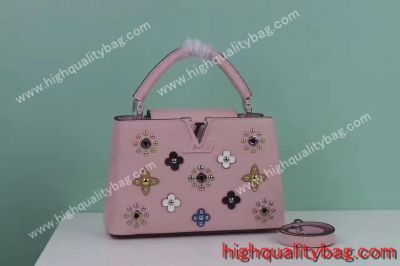 Top Grade Copy Louis Vuitton CAPUCINES BB Womens Pink handbag for low price